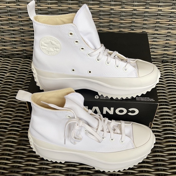 Converse Chuck Taylor All Star Run Star Hike Hi White/White WMNS Triple White - Picture 2 of 16